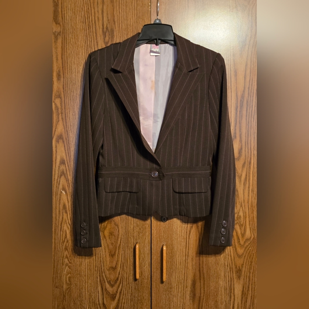 Star City Chocolate Pinstripe Blazer
